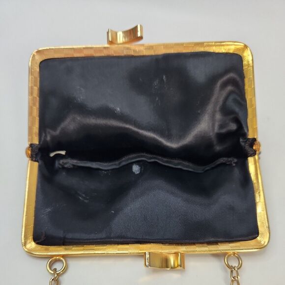 Vtg Kiss Lock Beaded Clutch Purse Evening Bag Chain Hand Made Hong Kong - Picture 4 of 12